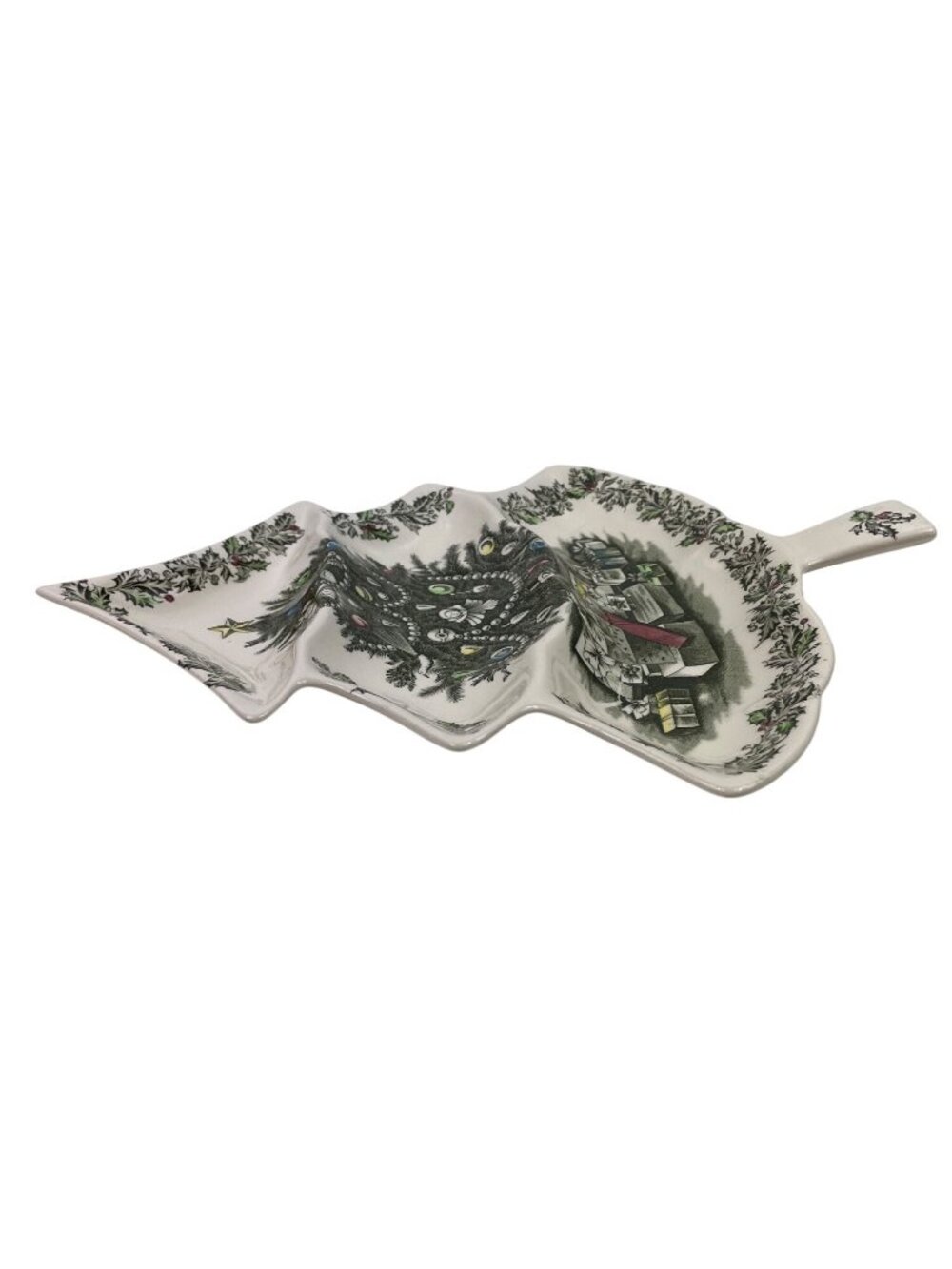 Johnson Bros Merry Christmas Tree-Shaped 3-Part Relish Serving Dish Festive - Picture 8 of 12